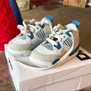 Jordan Kids White and Blue Sneakers
